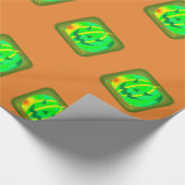 グリーンジャックオランタンハロウィーンサンダー_コーブ ラッピングペーパー (角)