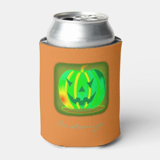 グリーンジャックランタンハロウィーンThunder_Cove 缶クーラー (缶正面)