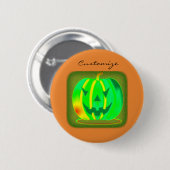 グリーンジャックランタンハロウィーンThunder_Cove 缶バッジ (正面&裏面)