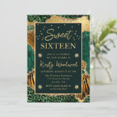 グリーンジャングルアニマルプリントアゲートSweet sixteen 招待状 (スタンド正面)