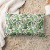 グリーンジャングルウォーターカラーアート ランバークッション (ブランケット)