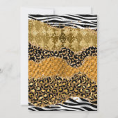 グリーンジャングルサファリグリッターアゲ結婚ート 招待状 (裏面)