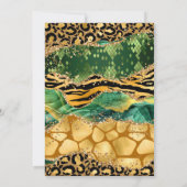 グリーンジャングルサファリ グリッターアゲート 21歳の誕生日 招待状 (裏面)