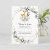 グリーンジャングル動物 洗礼 感謝カード 招待状 (スタンド正面)