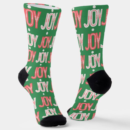 グリーンジョイクリスマスソックス赤と白レター ソックス (傾斜あり)