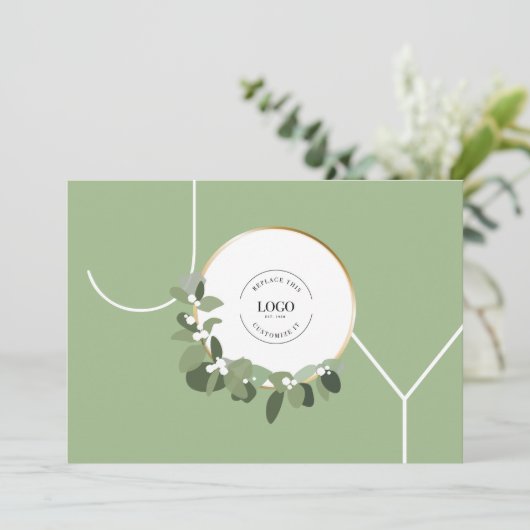 グリーンジョイ企業のロゴクリスマス シーズンカード (スタンド正面)