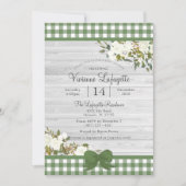 グリーンジンガエレガントムフローラベビーシャワー 招待状 (正面)