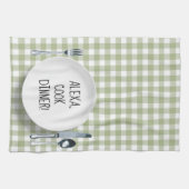 グリーンジンガムのアレクサコマンド キッチンタオル (横)
