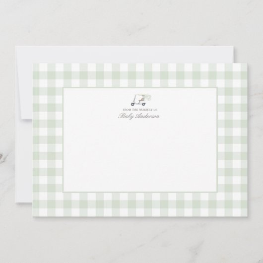 グリーンジンガムゴルフベビーシャワーサンキューカード サンキューカード (正面)