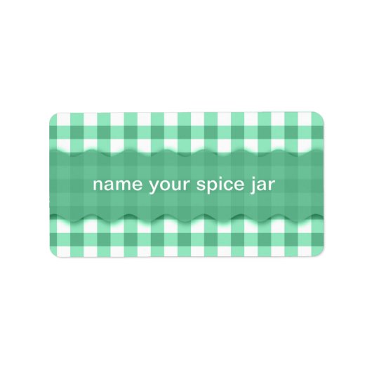 グリーンジンガム市松模様にデザインキッチンラベル ラベル (正面)