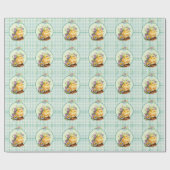 グリーンジンガム春フローラ ラッピングペーパー (フラット)