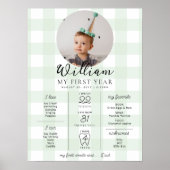 グリーンジンガム第1誕生日マイルストーンのタイムライン ポスター (正面)