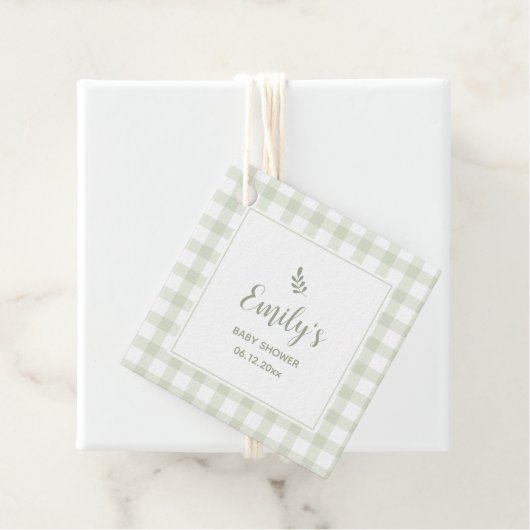 グリーンジンガム赤ちゃんシャワーありがとうござ来う フェイバータグ (インサイチュ)