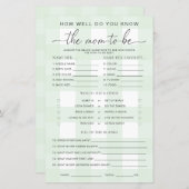 グリーンジンガム赤ちゃんシャワーがゲームをするママを知っている (正面/裏面)