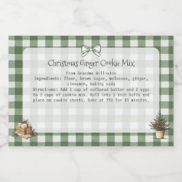 グリーンジンガ素朴ムクリスマスツリーベーキングミックス フードラベル