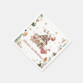 グリーンジンジャーブレッドクリスマスクッキー誕生日 スタンダードカクテルナプキン (角)