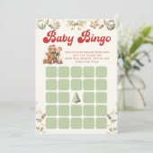 グリーンジンジャーブレッドクリスマスベビーシャワービンゴゲーム 招待状 (スタンド正面)