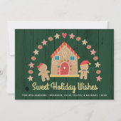 グリーンジンジャーブレッドハウススウィートウィズ素朴ウッド シーズンカード (正面)
