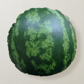 グリーンスイカ果実又は野菜円枕 ラウンドクッション (正面)