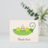 グリーンスイートピーベイビーシャワーサンキュー ポストカード (スタンド正面)