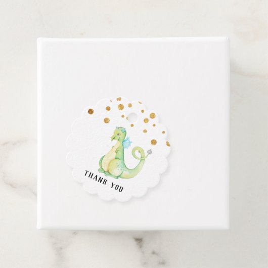 *グリーンスウィートドラゴン赤ちゃんシャワーかわいい感謝 フェイバータグ (インサイチュ)