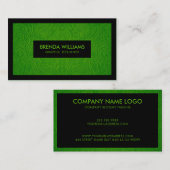 グリーンスエードレザー花柄名刺 名刺 (正面/裏面)