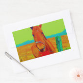 グリーンスカイ、レッドボウ馬：名前を追加 長方形シール (封筒)