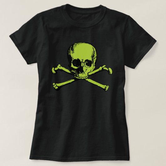 グリーンスカルとクロスボーンTシャツ Tシャツ (デザイン正面)