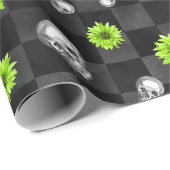 グリーンスカルとヒマワリデザイン10 ラッピングペーパー (ロールコーナー)