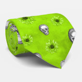 グリーンスカルとヒマワリデザイン1 ネクタイ (ロール)