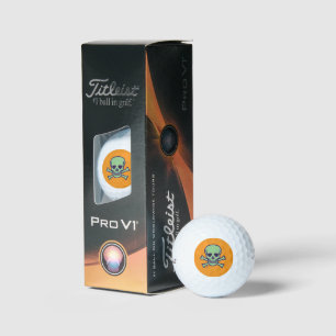 グリーンスカルオレンジタイトルリストプロゴルフボール3 pk ゴルフボール