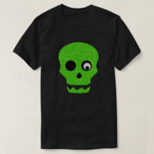グリーンスカルハロウィーングリッターTシャツ