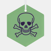 グリーンスカルブラックガラス六角オーナメント ガラスオーナメント (裏面)