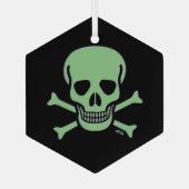 グリーンスカルブラックガラス六角オーナメント ガラスオーナメント (裏面)