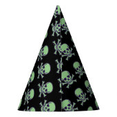 グリーンスカルブラックパーティー帽子 パーティーハット (裏面)