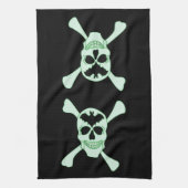 グリーンスカル及びクロスボーンキッチンタオル キッチンタオル (縦)