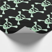 グリーンスカル及びクロスボーン包装紙 ラッピングペーパー (角)