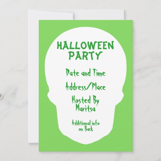 グリーンスカル ミニマル 招待状 (正面)