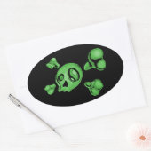 グリーンスカル 楕円形シール (封筒)