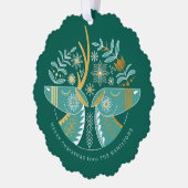 グリーンスカンジトナディアペアクリスマス オーナメントカード (左)