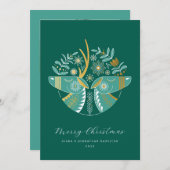 グリーンスカンジトナディアペアクリスマス シーズンカード (正面/裏面)