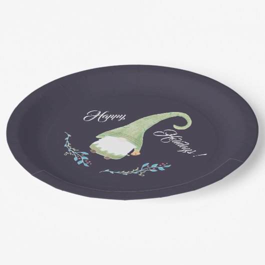 グリーンスカンジナビア格言ホリデー紙プレート ペーパープレート (アングル)