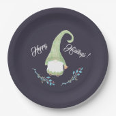 グリーンスカンジナビア格言ホリデー紙プレート ペーパープレート (正面)