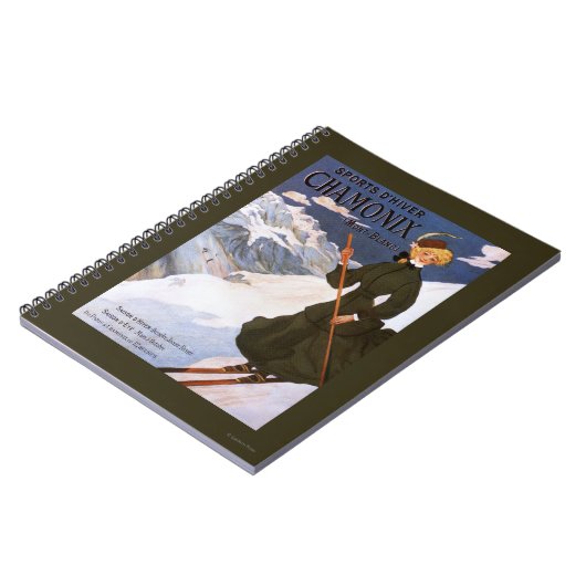 グリーンスキーポスターの女性 ノートブック (左側)