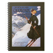 グリーンスキーポスターの女性 ノートブック (正面)