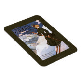 グリーンスキーポスターの女性 マグネット (右側)