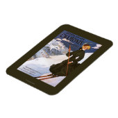 グリーンスキーポスターの女性 マグネット (左側)