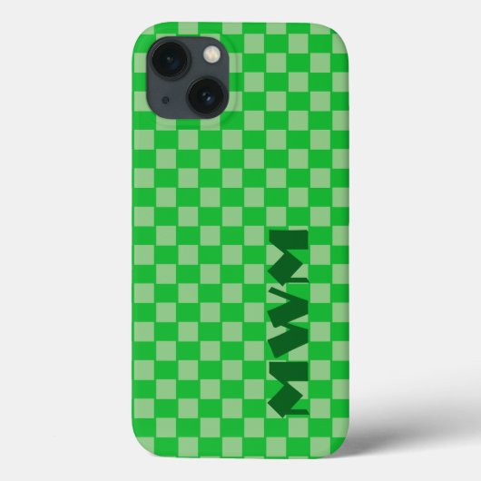 グリーンスクウェアモノグラム携帯電話ケース Case-Mate iPhoneケース (裏面)