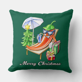 グリーンスクエアメリークリスマスチリマンガアート クッション