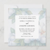 グリーンスクエア ウォーターカラー ボタニカル ウェディング 招待状 (正面)